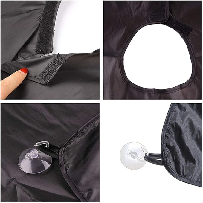 Beard Trimming Catcher Beard Bib Birthday Gifts For Men For Men With 2 Suction Cups Waterproof Non-Stick For Shaving And Trimming Grooming Accessories(Black)