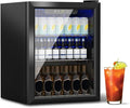 DOGHLY Beverage Refrigerator Cooler, 72 Can Mini Fridge Glass Door for Drinks Soda, Beer, or Wine - Small Refrigerator for Office Bedroom Home Bar, Adjustable Shelves, 1.7 Cu.Ft, Black