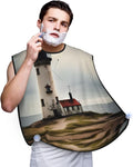Beautiful Peacock Print Beard Bib Shaving Apron, Beard Hair Trimming Cape Gift For Dad