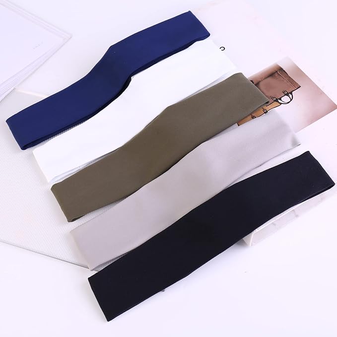 Pilamor Sports Headbands for Men (5 Pack),Moisture Wicking Workout Headband, Sweatband Headbands for Running,Cycling,Football, Yoga,Hairband for Women and Men(Gray, Green, White, Blue, Black)