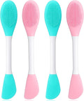 4 PCS Facial Cleansing Brush 2 in Silicone Face Scrubber Pore Brushs Face Scrub Brush for Exfoliating Massaging Remove Blackheads Applicator for Mud Makeup Skincare Removal Body Lotion DIY Mask Clay