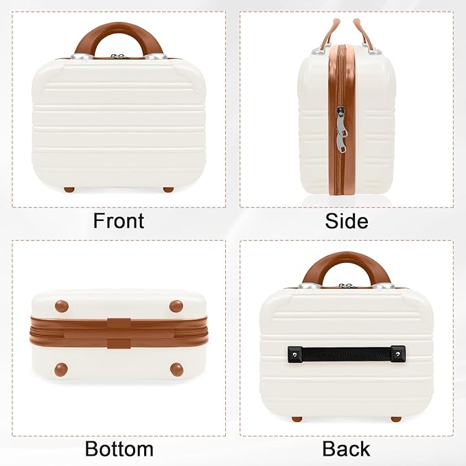 JZRTravel 14 inch Hard Shell Makeup Train Case Portable PC ABS Mini Suitcase for Organizer Cosmetics Makeup Brushes Toiletry