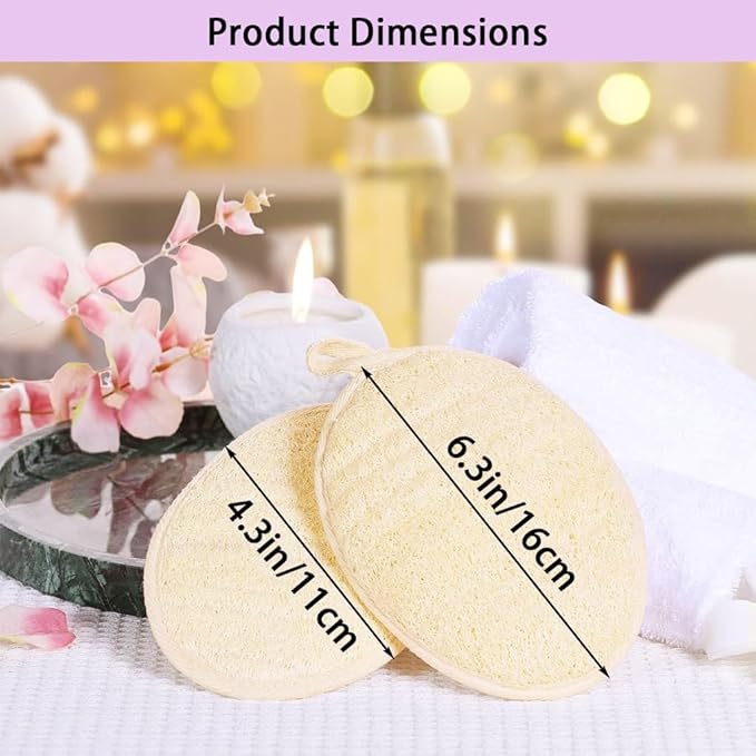 haikuluo Natural Loofah Body Scrubber Sponge,3 Pack