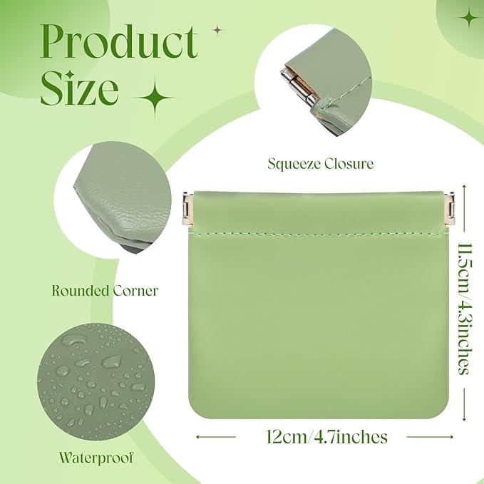 ISKYBOB Small Pouches for Purse Organization, 4.7in Self-Closing Snap Makeup Bag Small Purse Pouch for Cosmetics, Lipstick, Portable Travel Makeup Jewelry Organizer(Macaron)