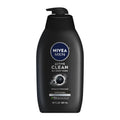 NIVEA MEN Active Clean 3-in-1 Body Wash with Natural Charcoal, 30 FL OZ
