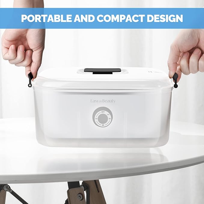 EASYINBEAUTY Hot Towel Warmers for Spa, Holds 16 Small Towels, 5L Portable Towel Steamer with Quickly Heating in 1-5 Mins, Auto Off Timer Foldable Towel Warmer for Facials, Barber, Manicures, Massage