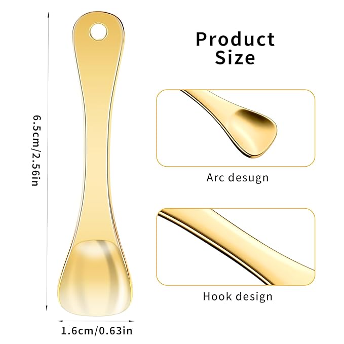 WY LIGHTING LEVEL 3Pcs Mini Skin Care Spoons Reusable Cosmetic Scoop Massage Metal Makeup Spatula Face Cosmetic Applicator Scoop Beauty Cosmetic Tool for Cream Lotions Moisturizers Mixing and Sampling