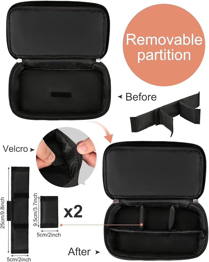 Meiiy Barber Tool Bag, Hair Clipper Bag Hair Cutting Scissors Storage Bag Shaving Kits Haircut Accessories Organizer Bag Gift for Women (Black)
