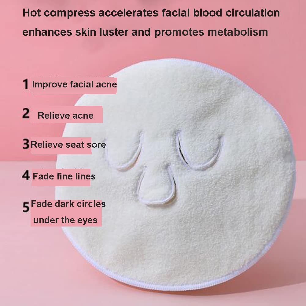 Angzhili 2 Pcs Hot Compress Reusable Face Towel Mask,Hot Cold Facial Steamer Towel Soft Coral Fleece Face Mask for Home and Beauty Salon,Spa Towel Moisturizing Skin Care