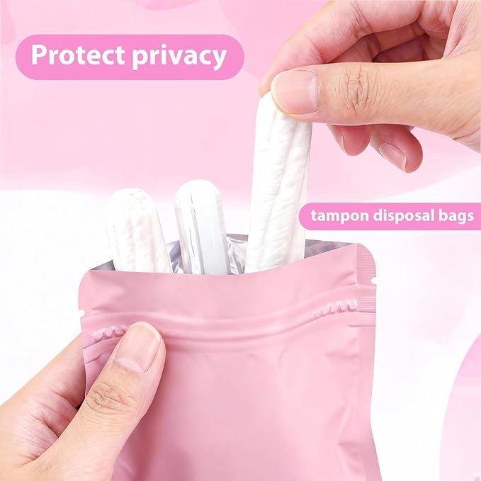 300-Count Discreet Feminine Hygiene Bags - Leakproof Scent-Proof Sanitary Disposal Pouches for Tampons & Pads, Opaque Travel Waste Bags