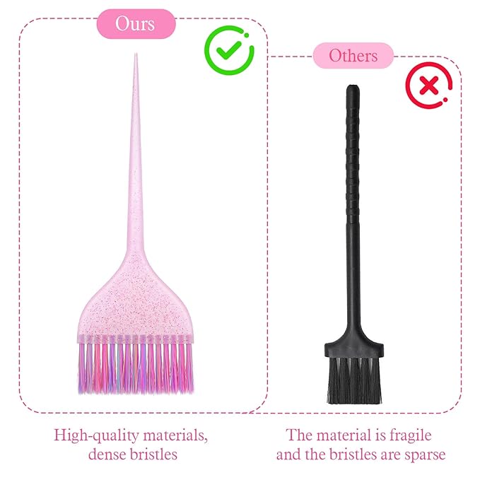 LIQWEI 3Pcs Hair Color Brush, Hair Dye Brushes, Glitter Hairs Dye Brush Set Hairs Color Remover, Applicator Brushs for Women Men Salon Use Home DIY Dyeing