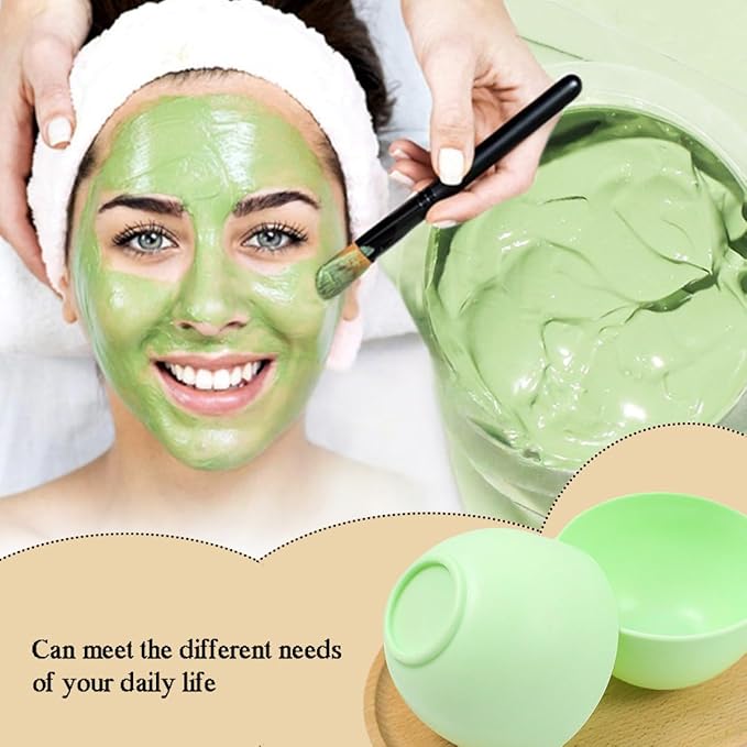 6 Pack Silicone Face Mask Mixing Bowls - Microwave & Freezer Safe, Non-Stick Esthetician Bowls for DIY Skincare, Clay Masks, Hair Color, 3.3-inch Esthetician Supplies(Green-6Pcs)