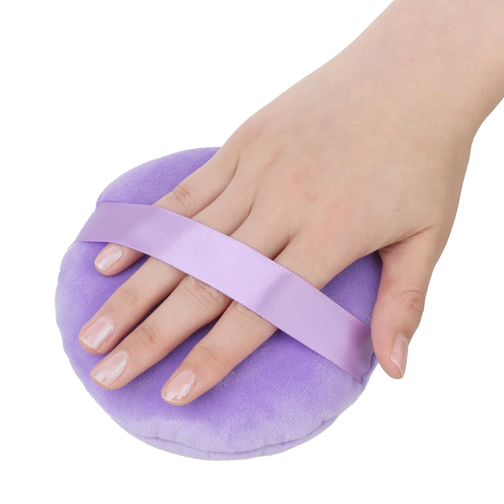 Large Size Body Puff, 5 Inches Ultra Soft Velour Puffs Washable Round Makeup Sponge Applicator for Face Cleaning, Makeup & Loose Bath Setting Body Powder, Foundation Blending
