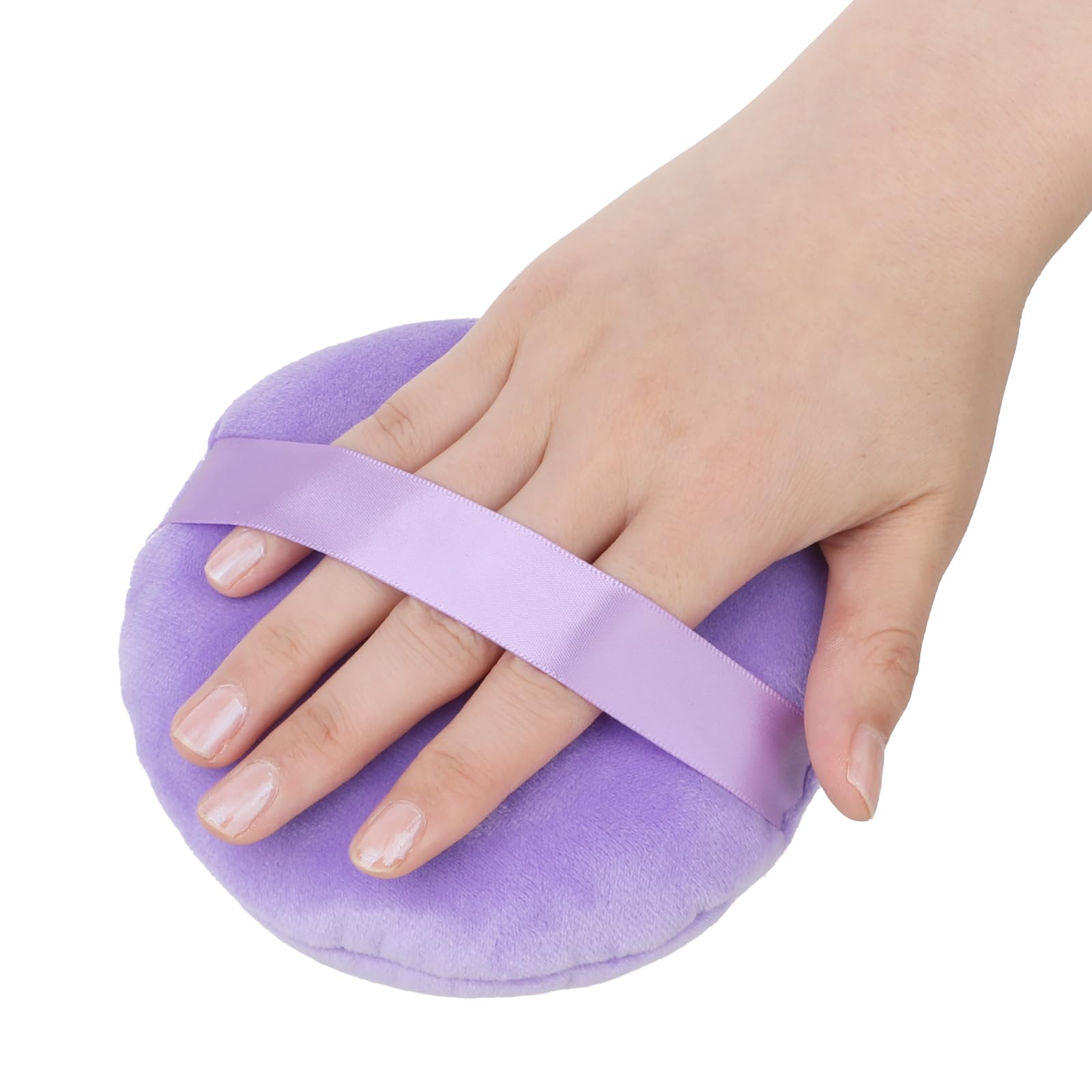 Large Size Body Puff, 5 Inches Ultra Soft Velour Puffs Washable Round Makeup Sponge Applicator for Face Cleaning, Makeup & Loose Bath Setting Body Powder, Foundation Blending