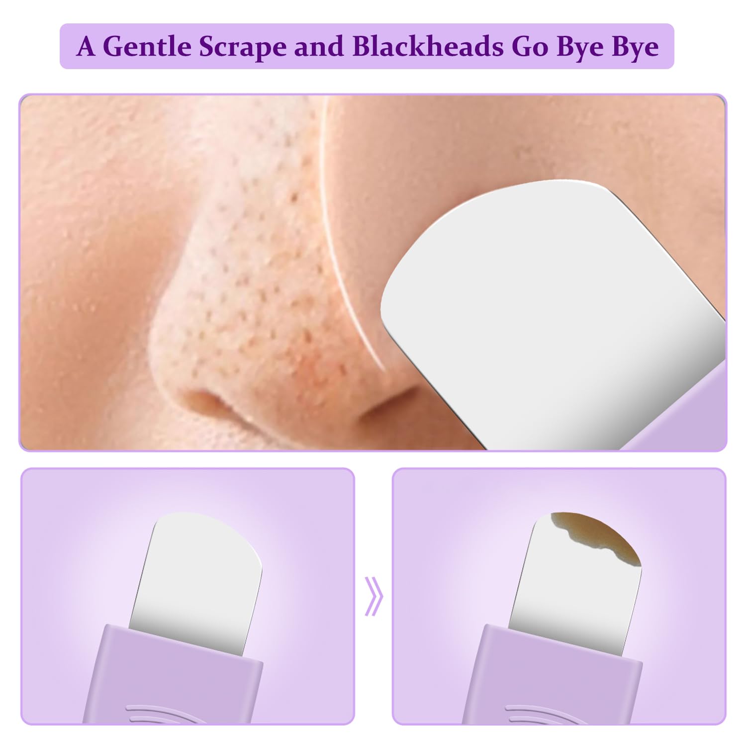 Sichy Blackhead Remover Tool,Silicone Face Scrubber, 2 in 1 Nose Pore Scraper for Deep Cleansing,Face Skin Spatula, Nose Black Head Remover, Pore Cleaner Skin Care Tool for Men Women Gifts