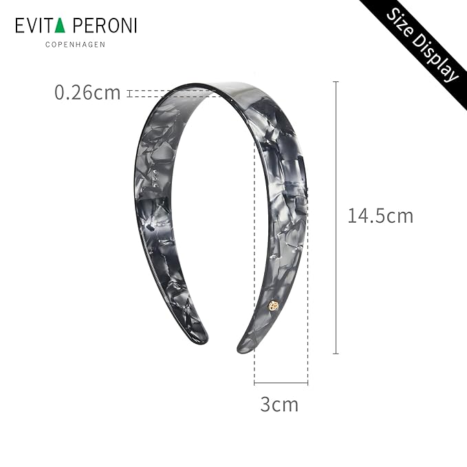 EVITA PERONI Wide Headbands for Women with Teeth No Headache No Slip-Gray