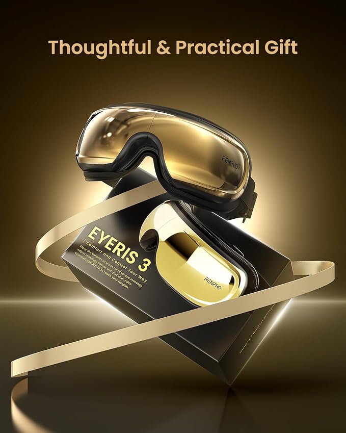 RENPHO Eye Massager with Heat and Cooling Voice Control, Birthday Gifts for Women Men, FSA Eligible HSA, Massaging Eye Mask for Dry Eyes Head Tension and Stress Relief - Eyeris 3