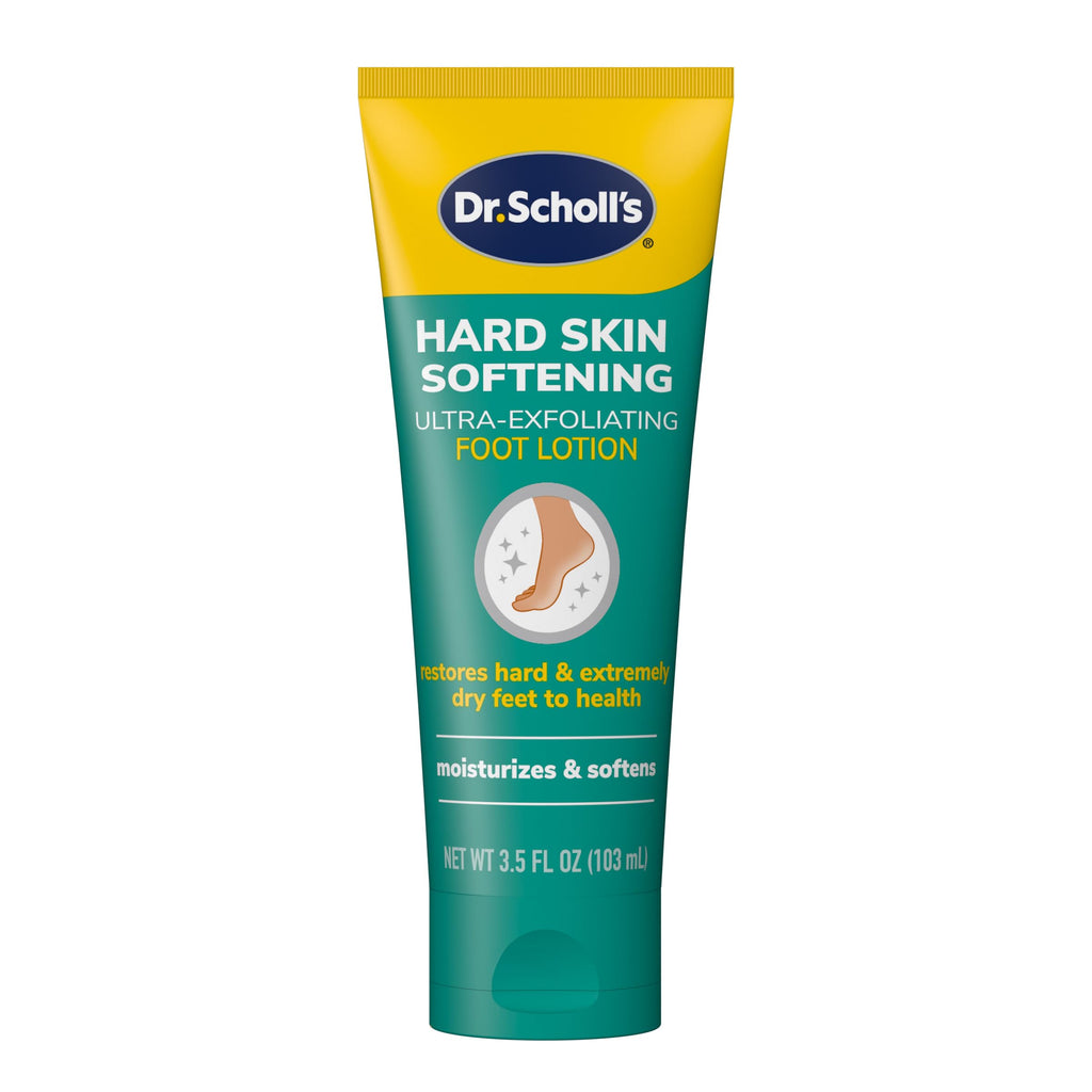 Dr. Scholl's Dry, Flaky Skin Remover Ultra Exfoliating Foot Lotion Cream, 3.5 oz, Moisturizer with Urea for Rough Dry Cracked Feet, Heal and Soothe for Healthy Looking Feet, Intensive Foot Skin Care