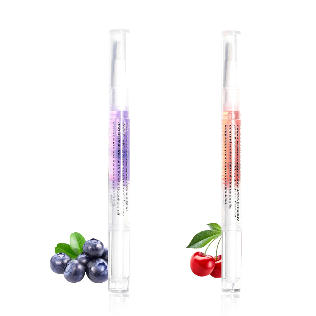 AOBOO Cuticle Oil Pen for Nails Care,Nail Oil For Strength,Nourish Moisten Care Cuticle To Reduce Nail Cracking and Dry for Weak Peeling Brittle and Thin Nails (blueberries&cherry)