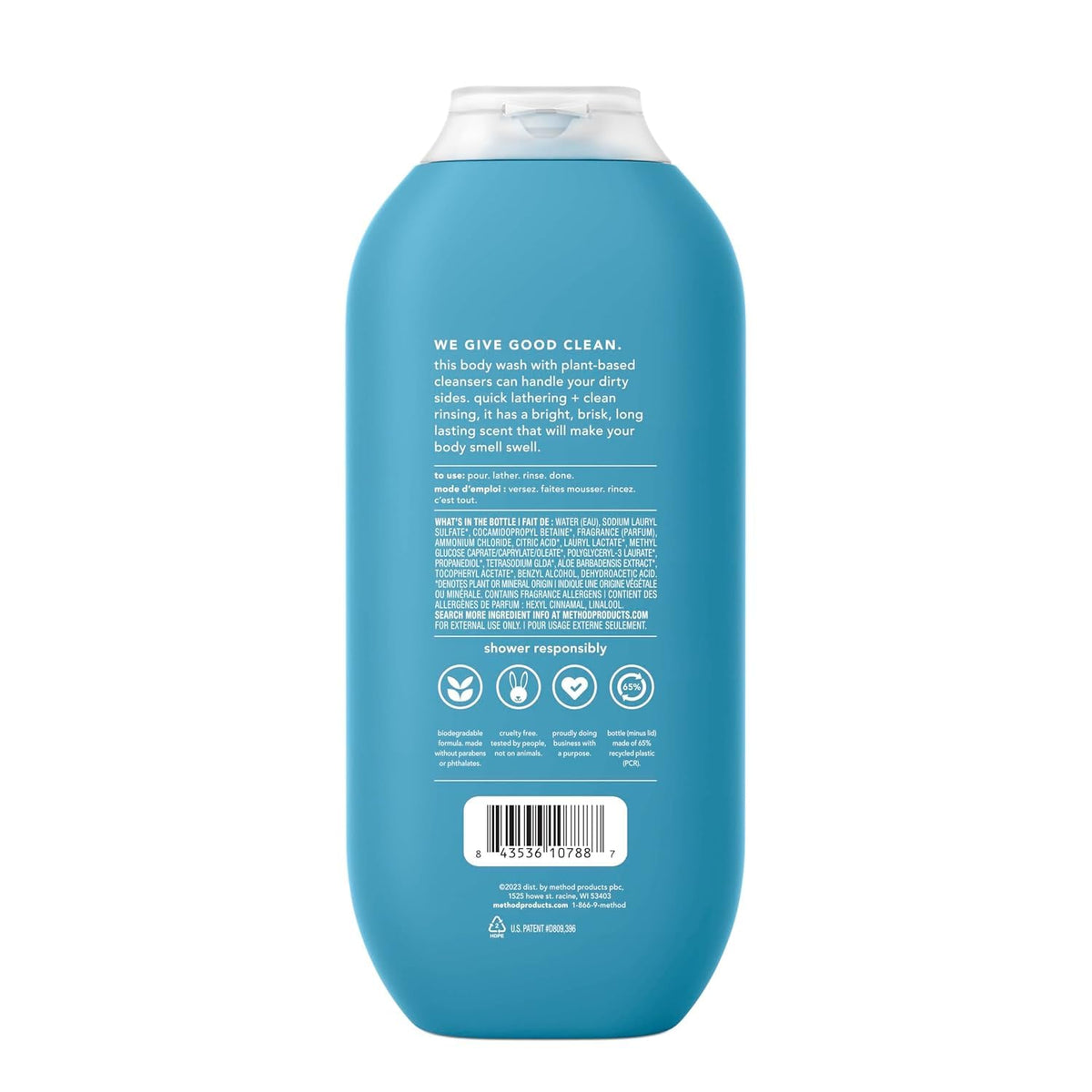 method Men’s Body Wash, Glacier + Granite, 18 fl oz