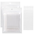 Dming 200PCS Micro Applicators Brushes Mini Cotton Swabs Remove Grafted Eyelash Glue Dedicated Brush Disposable Microswabs for Eyelash Extensions Make up and Lash Clean and Personal Care (White 1)