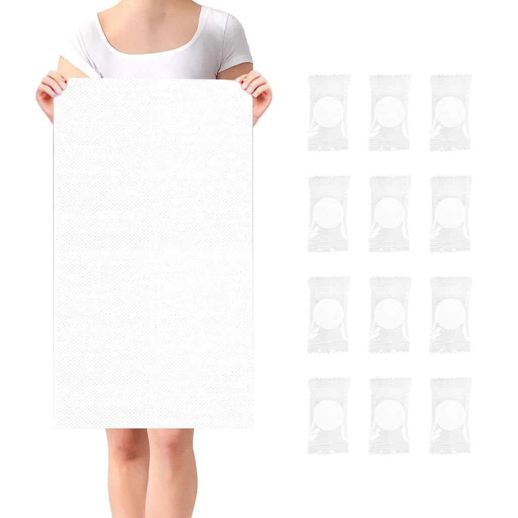 21.3 in x 11.8 in Compressed Towels Thicker Style Magic Disposable Face Compressed Towel, Portable Washcloth Reusable for Travel Home, Outdoor Sports, Beauty Salon (White-6packs)