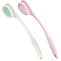 BEDELITE Back Bath Brush Long Handle for Shower of 2 - Soft Shower Brush for Men & Women,Back Brush Scrubber - 16.4" Long Skin Exfoliator for Body Bath Scrubber（Pink & Ivory）