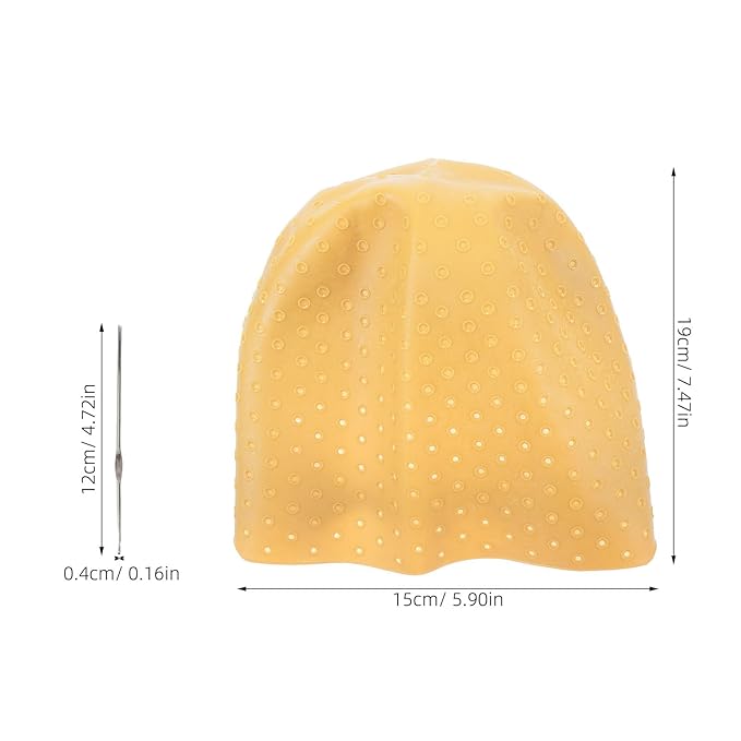Silicone Highlighting Dyeing Cap - Hair Coloring Frosting Cap With Hooks for Salon Diy Hairdressing - Reusable Hair Dye Tools