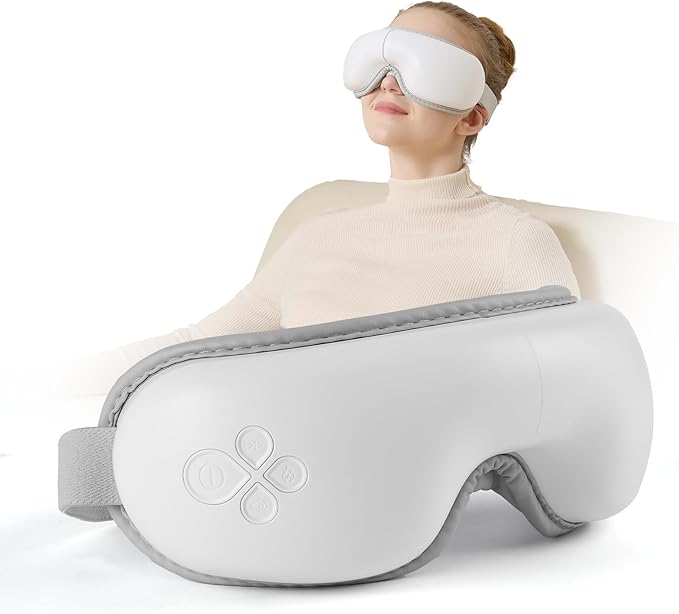 LAOBEN Eye Massager with Heat, Cordless Heated Eye Mask for Improve Sleep, Dry Eyes and migraines Relief, Reduce Strain for Plane, Travel and Office, Birthday Gifts for Women Men Mom Dad
