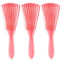 A.DASHER Detangling Brush for Afro American/African Hair Textured 3a to 4c, Kinky Wavy/Curly/Coily/Wet/Dry/Oil/Thick/Long Hair, Women's Knots Detangler Scalp Massage Comb (3 pcs, 3-Pink)