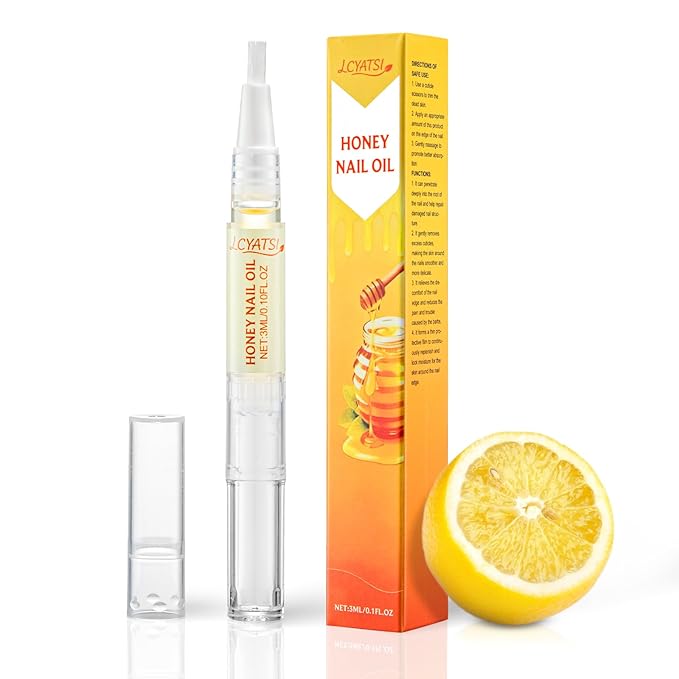 Honey Nail Oil Treatment for Growth & Strength, Cuticle Oil Pen to Deeply Nourish, Moisturize & Repair Dry, Brittle, Peeling & Damaged Nails, Mother's Day Gifts for Mom