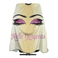 Carwayii Barber Cape Hello Girl Gorgeous Pink Eyelash Glitters Professional Salon Apron Water Resistant Golden Yellow Hair Cutting Cape Anti-Static Barbershop Kits For Women 55''X66''