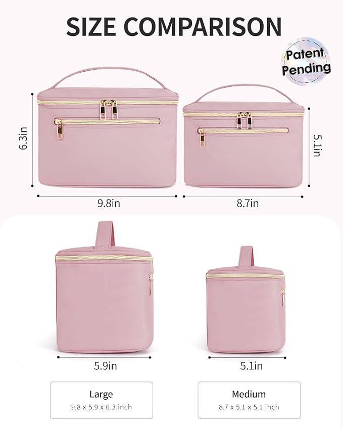 Wandering Nature Makeup Bag, Women Travel Make Up Vanity Case with Handle
