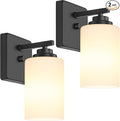 VerRon Wall Sconces Set of 2 with White Glass Shade for Bathroom