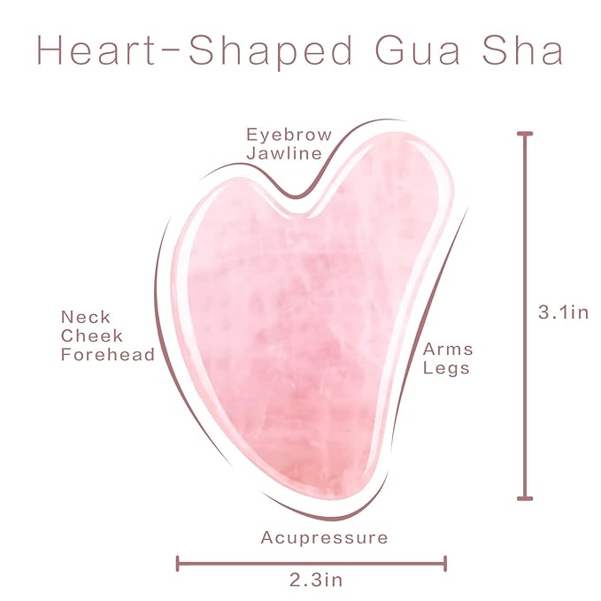 Gua Sha Facial Tools 2 Pack, Guasha Tool for Face & Eye Gua Sha Stone for Puffiness Reducing & Jawline Sculpting Face Stone Gua Sha Tools for Skin Care GuaSha Stone Tool, Pink and Green