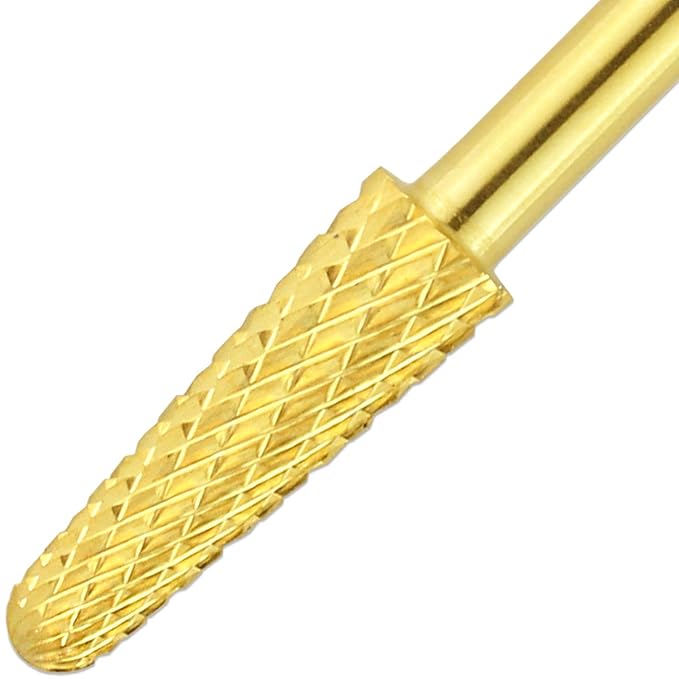 USA PANA Professional 3/32" Shank Size - Cone Shape Carbide Bit - Nail Drill Bit for Manicure Pedicure Tools Dremel Machine - Gold, Silver (Coarse, Gold)