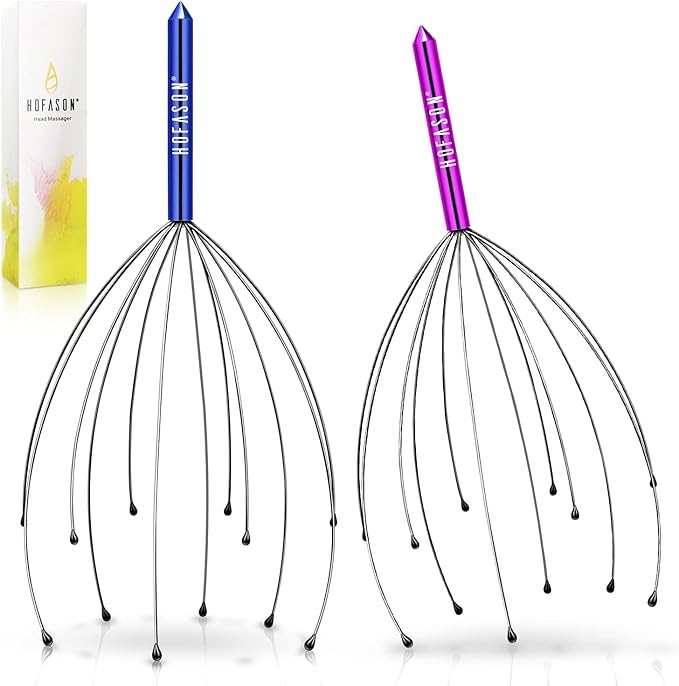 HOFASON Gifts for Women, Christmas Stocking Stuffers for Women/Men/Adults, White Elephant Gifts for Adults Husband Wife, Scalp Massager Hair Growth, Handheld Head Massager Scratcher for Deep Relax