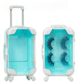 YiQiYi Fake Eyelash Organizer Case Eyelash Extension Mini Suitcase Lashes Organizer Packing Makeup Container Luaage Box for Women Travel Eyelash Tray (Blue)