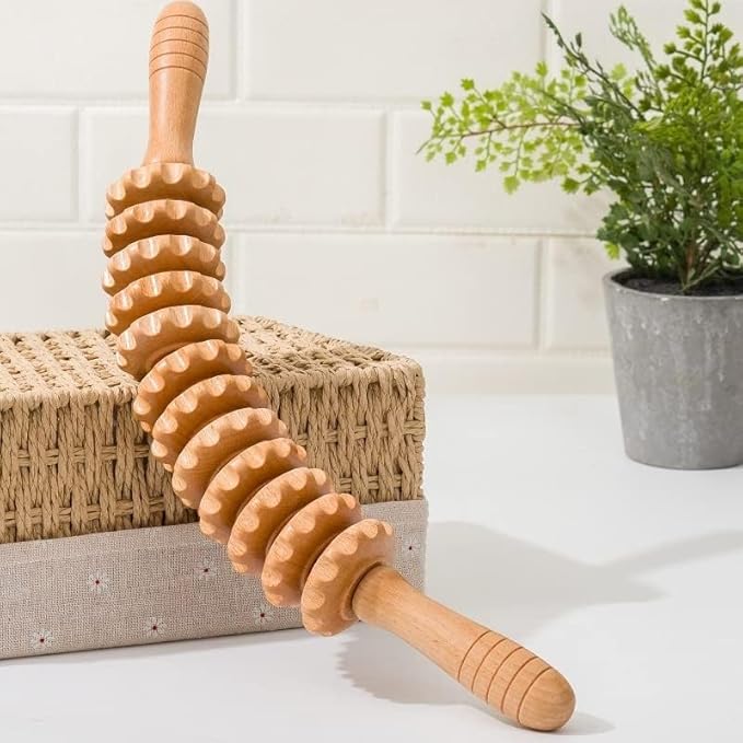 GXLWDZA Curved Wood Therapy Massage Roller Tools, Wooden Fascia Massage Roller, Wood Body Sculpting Tools