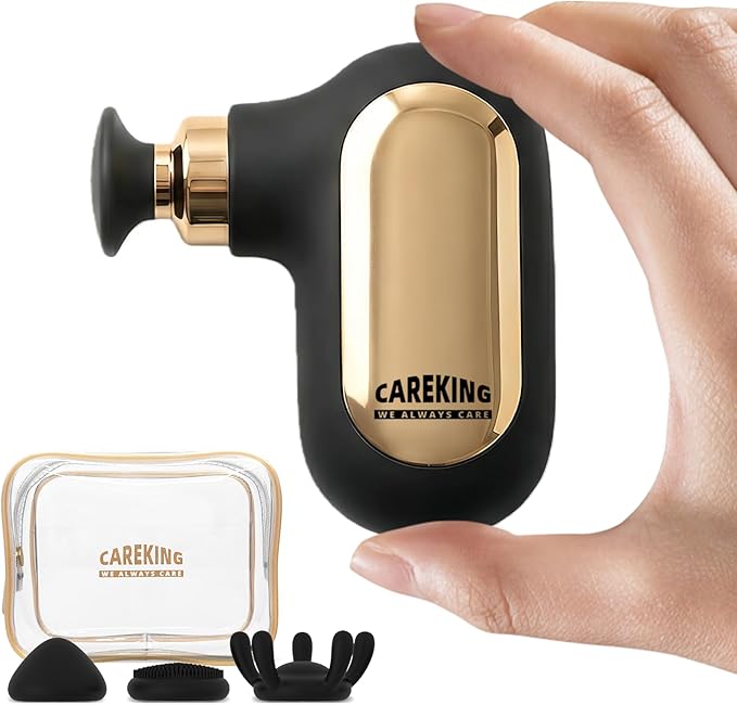 CAREKING Mini Massage Gun, Deep Tissue Small Muscle Massager for Pain Relief, Travel Massage Gun for Neck Shoulder Thigh Back, Handheld Massager for Office, Birthday