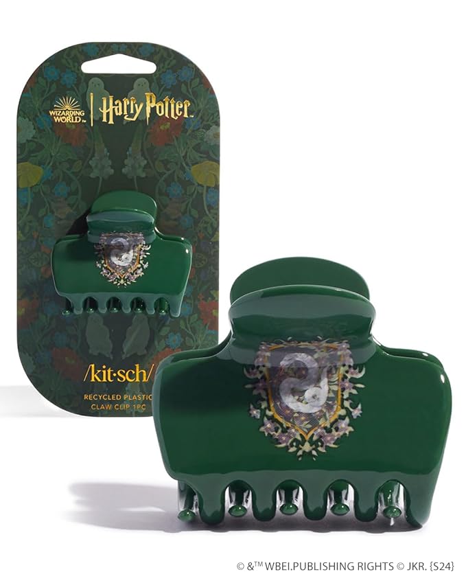 Harry Potter x Kitsch Big Hair Clip for Women - Strong Grip for Secure Updos | Stylish Jumbo Claw Clip | Durable Hair Accessories for Everyday Use – Slytherin, 1pc