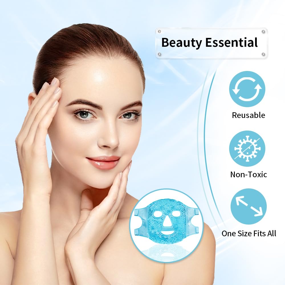 CONBELLA Cold Face Eye Masks Ice Face Mask Hot Cold Compress