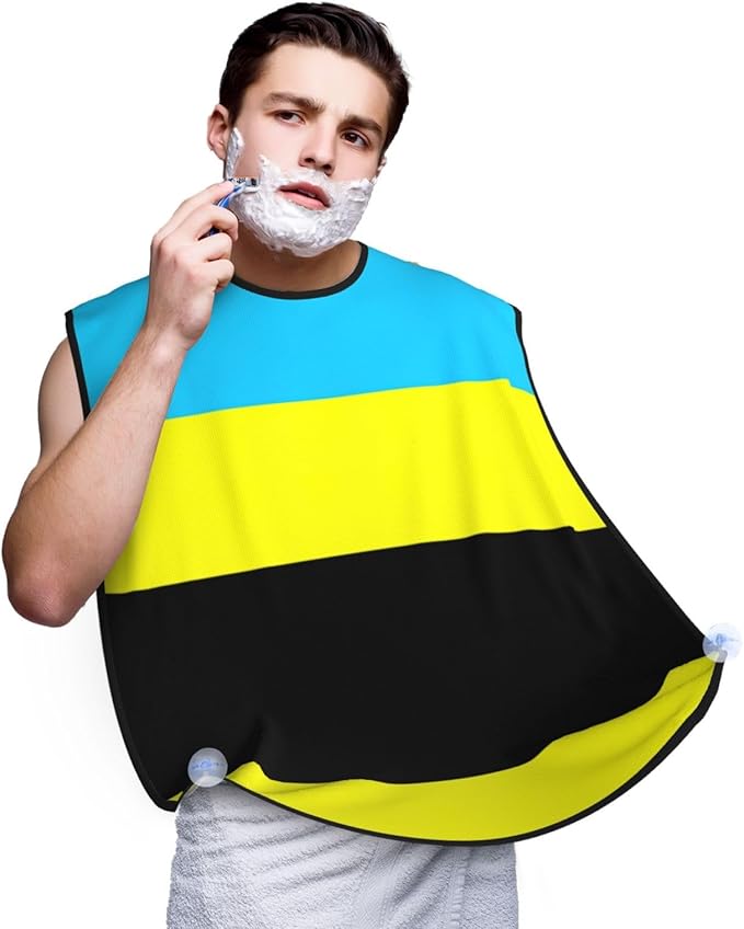 NOUZU Flag Of The Sultanate Of Burongan Print Beard Bib Apron For Men, Beard Hair Catcher For Men Shaving Trimming,Beard Cape Cloth, Black