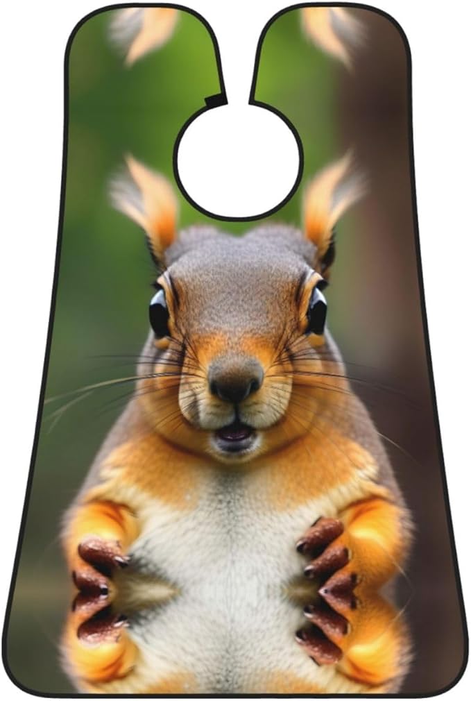 Squirrel Funny Animal Print Beard Bib Apron For Men, Beard Hair Catcher For Men Shaving Trimming,Beard Cape Cloth