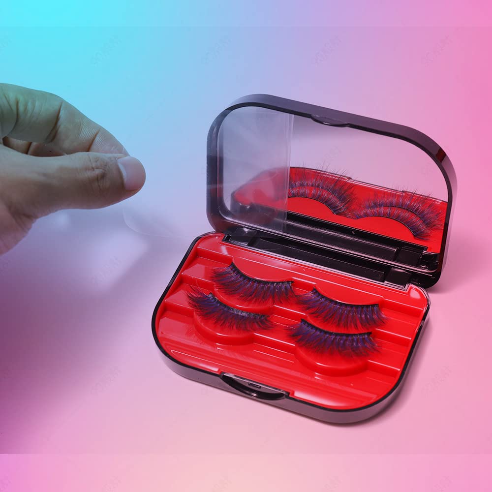 False Eyelash Storage Case with Mirror Empty Travel Lash Organizer Box
