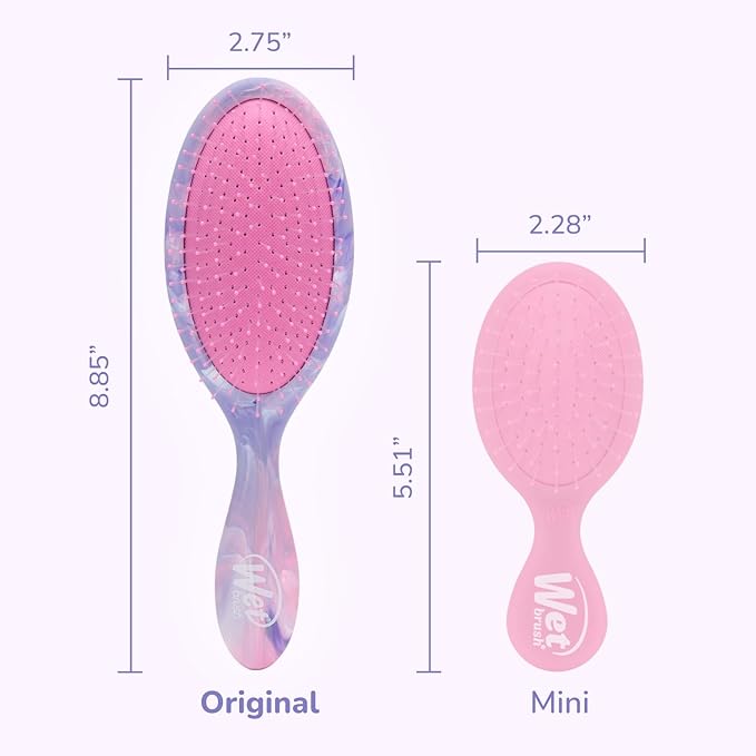Wet Brush Original Detangler, Pink (Matte Marble), Ultra-Soft IntelliFlex Bristles Glide Through Tangles, Detangling Hair Brush (Wet & Dry), Women & Men, Limited Edition