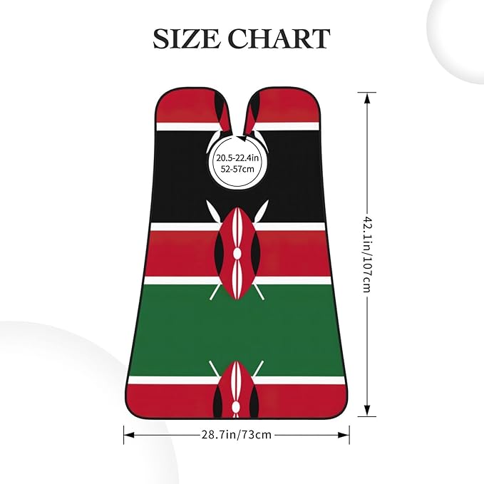 NOUZU Flag Of Kenya Print Beard Bib Apron For Men, Beard Hair Catcher For Men Shaving Trimming,Beard Cape Cloth