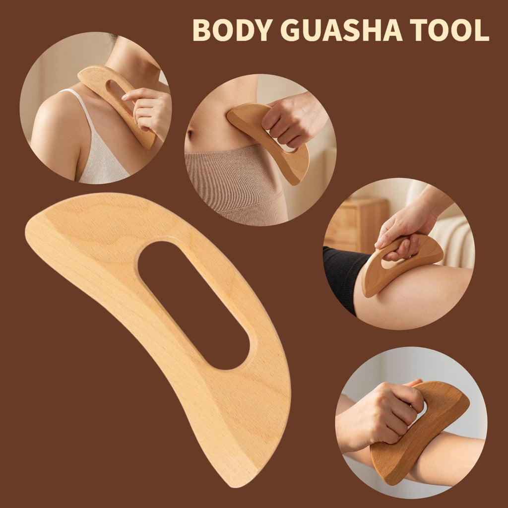 Toyven 3Pcs Wood Therapy Massage Tools Set for Body Sculpting