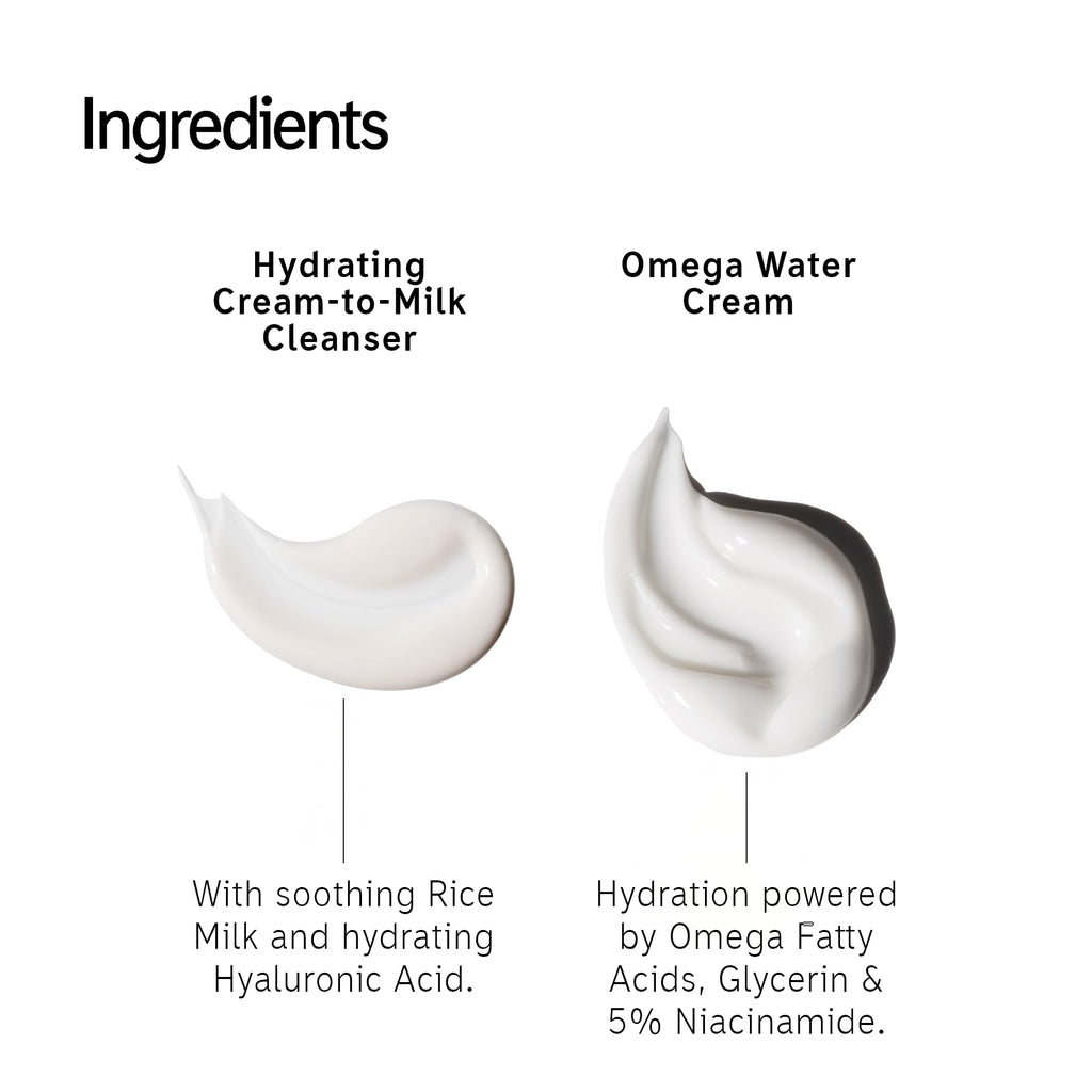 The INKEY List It’s Giving Hydration Gift Set, Hydrating Cream-to-Milk Cleanser + Omega Water Cream Moisturiser, Skincare Duo for Healthy, Glowing Skin, Gift Set for All Skin Types