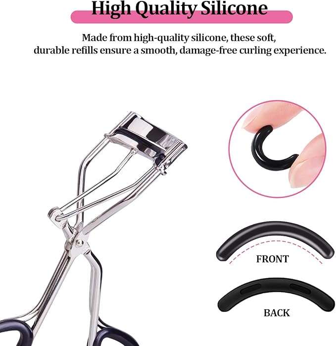 60 Pcs Eyelash Curler Refills, Silicone Eye Lash Curlers Refill Pads Compatible with Tweezerman Eyelash Curler